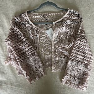 Lace cardigan from Italy Size S blush/light pink